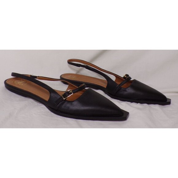 🆕 ATP ATELIER Cortina Pointed Toe Slingback Flat Shoe 8 Black - Picture 6 of 13